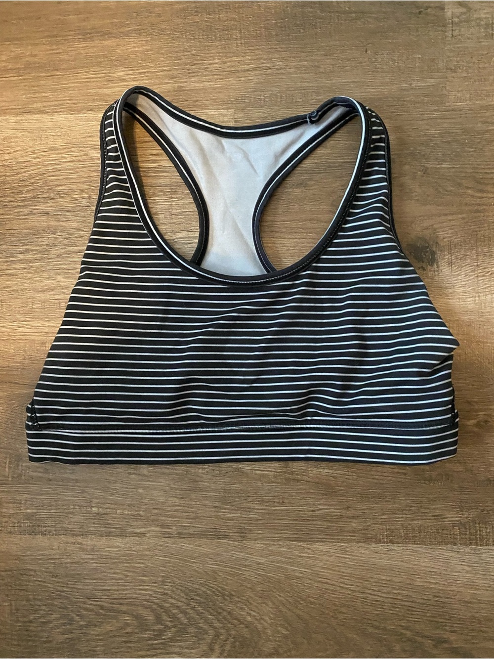 GAP Black and White Striped Racerback Bralette